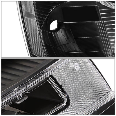D-Motoring - Headlights - Black Housing - Clear Corner - Plug-n-Play - Pair - 05-09 Chevrolet Equinox - 4