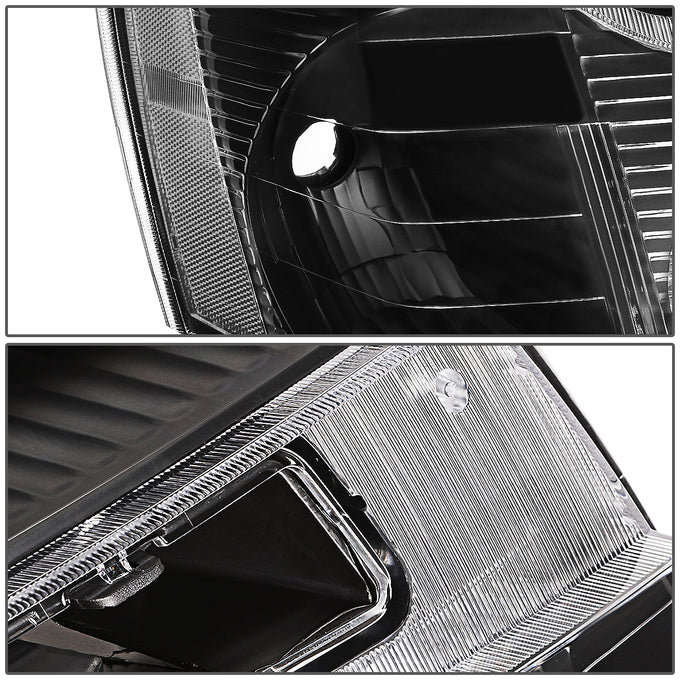 D-Motoring - Headlights - Black Housing - Clear Corner - Plug-n-Play - Pair - 05-09 Chevrolet Equinox - 4