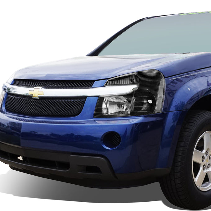 D-Motoring - Headlights - Black Housing - Clear Corner - Plug-n-Play - Pair - 05-09 Chevrolet Equinox - 6