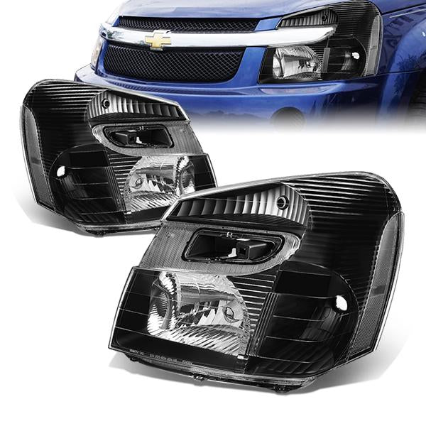 05-09 Chevy Chevrolet Equinox Headlights - Black Housing - Clear Corner - Plug-n-Play - Pair