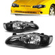 00-05 Chevy Chevrolet Monte Carlo Headlights - Black Housing - Clear Lens - Clear Corner - Plug-n-Play - Pair