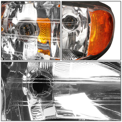 D-Motoring - Headlights - Chrome Housing - Amber Corner - Plug-n-Play - Pair - 00-05 Chevy Monte Carlo - 3
