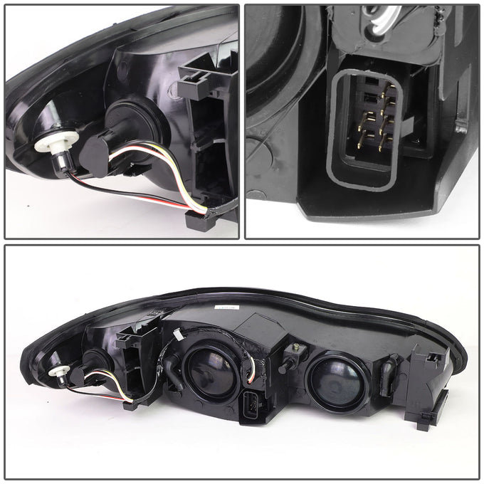 D-Motoring - Headlights - Chrome Housing - Amber Corner - Plug-n-Play - Pair - 00-05 Chevy Monte Carlo - 4