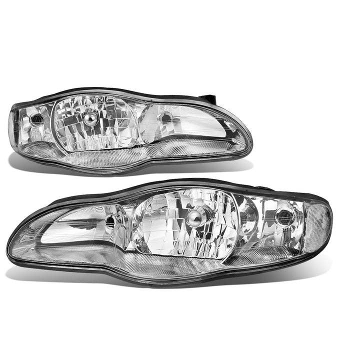 D-Motoring - Headlights - Chrome Housing - Clear Corner - Plug-n-Play - Pair - 00-05 Chevy Monte Carlo - 1