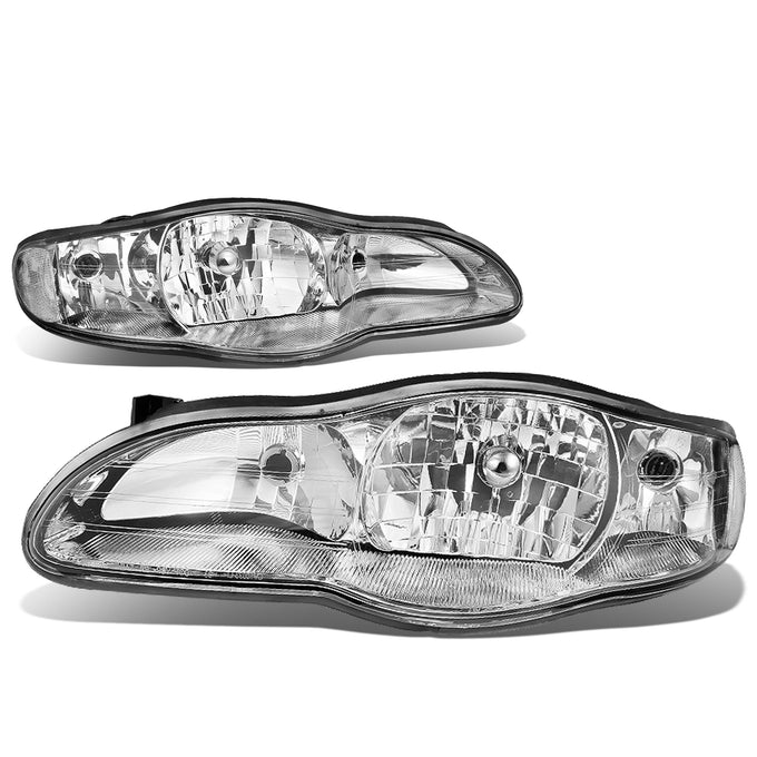 D-Motoring - Headlights - Chrome Housing - Clear Corner - Plug-n-Play - Pair - 00-05 Chevy Monte Carlo - 5