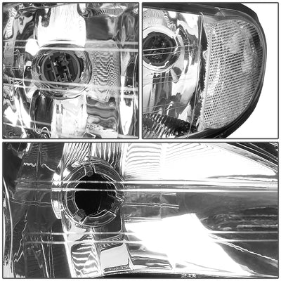 D-Motoring - Headlights - Chrome Housing - Clear Corner - Plug-n-Play - Pair - 00-05 Chevy Monte Carlo - 4