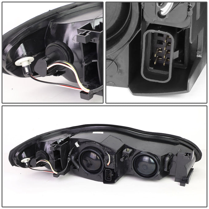 D-Motoring - Headlights - Chrome Housing - Clear Corner - Plug-n-Play - Pair - 00-05 Chevy Monte Carlo - 6