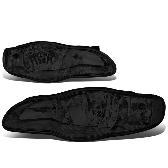 D-Motoring - Headlights - Smoked Lens - Clear Corner - Plug-n-Play - Pair - 00-05 Chevy Monte Carlo - 1