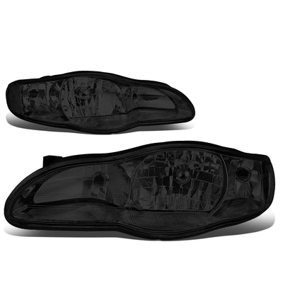 D-Motoring - Headlights - Smoked Lens - Clear Corner - Plug-n-Play - Pair - 00-05 Chevy Monte Carlo - 4