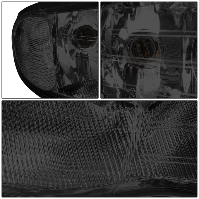 D-Motoring - Headlights - Smoked Lens - Clear Corner - Plug-n-Play - Pair - 00-05 Chevy Monte Carlo - 3