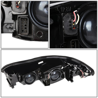 D-Motoring - Headlights - Smoked Lens - Clear Corner - Plug-n-Play - Pair - 00-05 Chevy Monte Carlo - 5