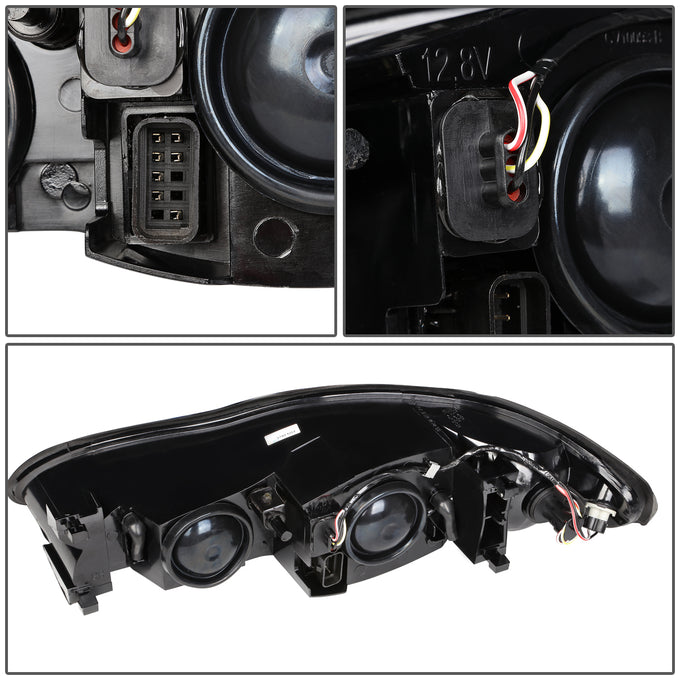 D-Motoring - Headlights - Smoked Lens - Clear Corner - Plug-n-Play - Pair - 00-05 Chevy Monte Carlo - 5