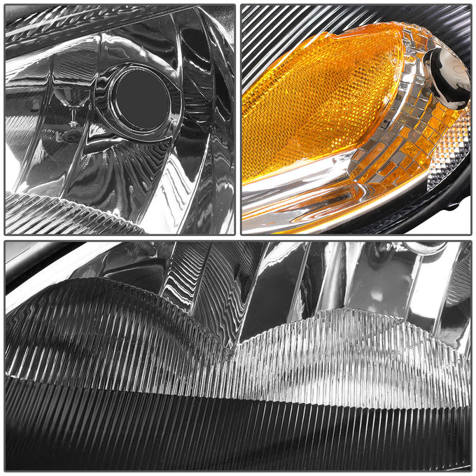 D-Motoring - Headlights - Black Housing - Amber Corner - Plug-n-Play - Pair - Chrysler PT Cruiser - 3