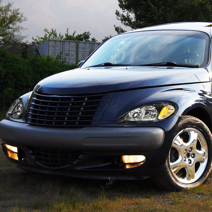 D-Motoring - Headlights - Black Housing - Amber Corner - Plug-n-Play - Pair - Chrysler PT Cruiser - 5