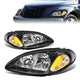 01-05 Chrysler PT Cruiser Headlights - Black Housing - Amber Corner - Plug-n-Play - Pair