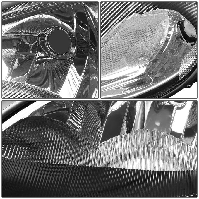 D-Motoring - Headlights - Black Housing - Clear Corner - Plug-n-Play - Pair - Chrysler PT Cruiser - 3
