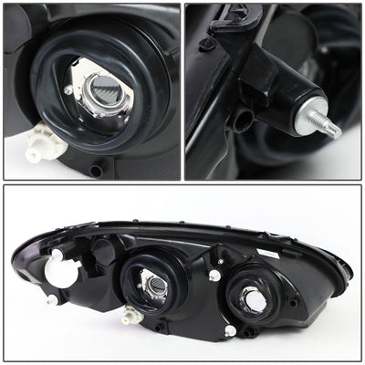 D-Motoring - Headlights - Black Housing - Clear Corner - Plug-n-Play - Pair - Chrysler PT Cruiser - 4
