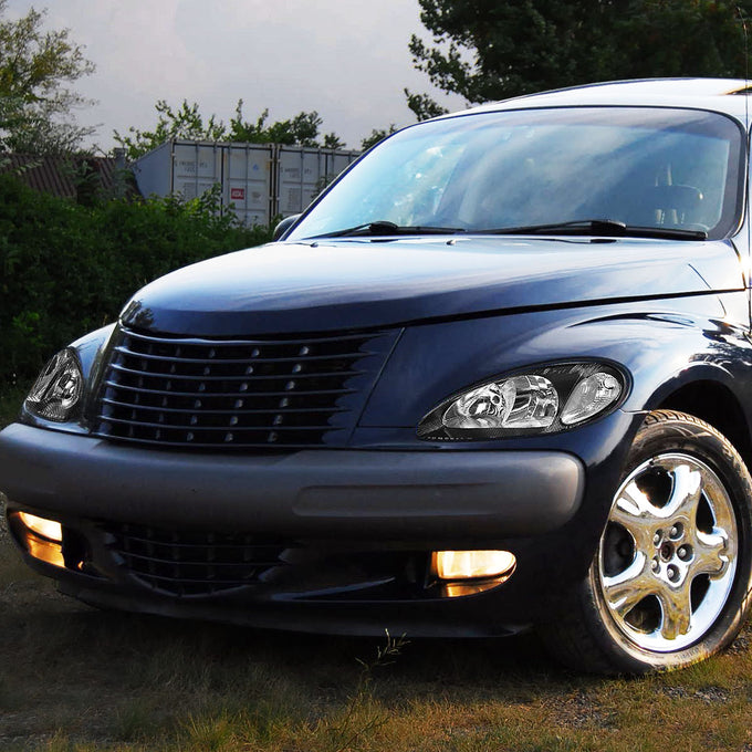 D-Motoring - Headlights - Black Housing - Clear Corner - Plug-n-Play - Pair - Chrysler PT Cruiser - 5