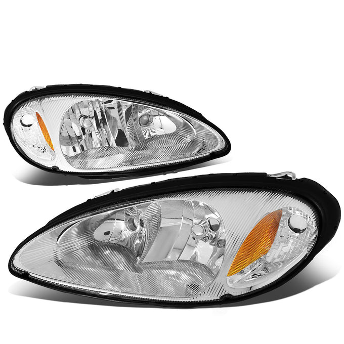 D-Motoring - Headlights - Chrome Housing - Amber Corner - Plug-n-Play - Pair - Chrysler PT Cruiser - 1