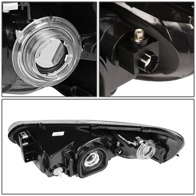 D-Motoring - Headlights - Black Housing - Clear Lens - Clear Corner - Plug-n-Play - Pair - Chrysler Sebring Convertible , Sedan / Dodge Stratus Sedan - 5