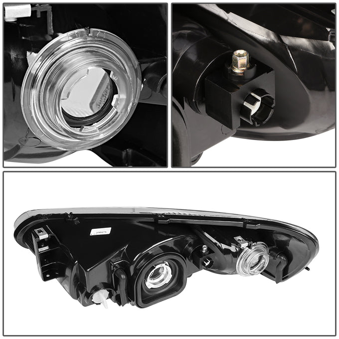 D-Motoring - Headlights - Black Housing - Clear Lens - Clear Corner - Plug-n-Play - Pair - Chrysler Sebring Convertible , Sedan / Dodge Stratus Sedan - 5
