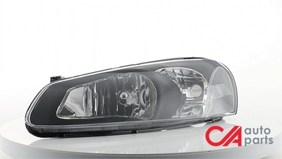 D-Motoring - Headlights - Black Housing - Clear Lens - Clear Corner - Plug-n-Play - Pair - Chrysler Sebring Convertible , Sedan / Dodge Stratus Sedan - 2
