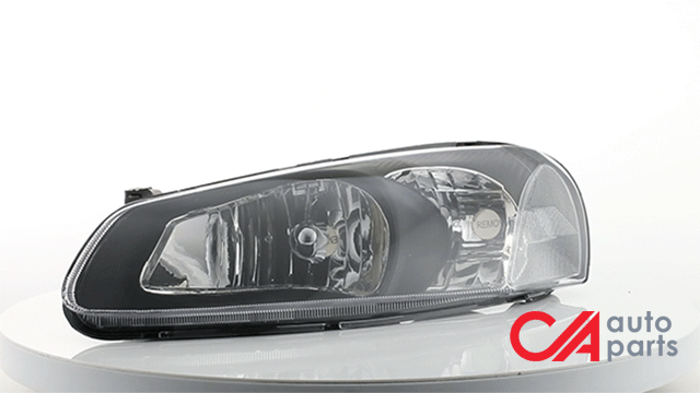 D-Motoring - Headlights - Black Housing - Clear Lens - Clear Corner - Plug-n-Play - Pair - Chrysler Sebring Convertible , Sedan / Dodge Stratus Sedan - 2