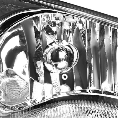 D-Motoring - Headlights - Chrome Housing - Clear Lens - Clear Corner - Plug-n-Play - Pair - Chrysler Sebring Convertible , Sedan / Dodge Stratus Sedan - 2