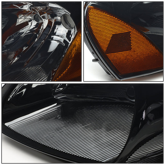 D-Motoring - Headlights - Smoked Lens - Amber Corner - Plug-n-Play - Pair - Chrysler Sebring Convertible , Sedan / Dodge Stratus Sedan - 3