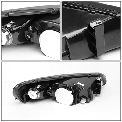 D-Motoring - Headlights - Smoked Lens - Amber Corner - Plug-n-Play - Pair - Chrysler Sebring Convertible , Sedan / Dodge Stratus Sedan - 4