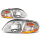 D-Motoring - Headlights - Chrome Housing - Amber Corner - Plug-n-Play - Pair - 99-03 Ford Windstar - 1