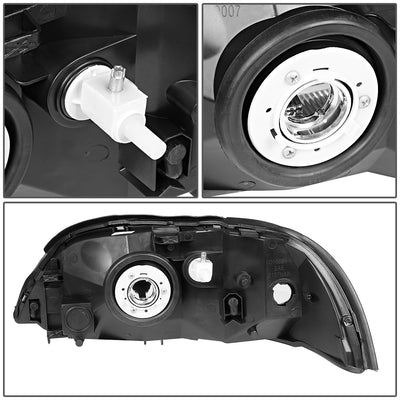 D-Motoring - Headlights - Chrome Housing - Amber Corner - Plug-n-Play - Pair - 99-03 Ford Windstar - 5
