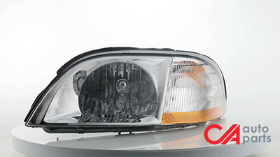 D-Motoring - Headlights - Chrome Housing - Amber Corner - Plug-n-Play - Pair - 99-03 Ford Windstar - 2
