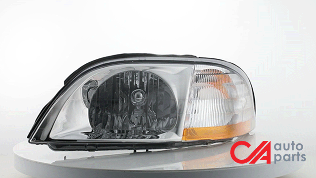 D-Motoring - Headlights - Chrome Housing - Amber Corner - Plug-n-Play - Pair - 99-03 Ford Windstar - 2