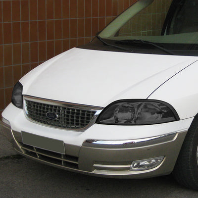 D-Motoring - Headlights - Smoked Housing - Smoked Lens - Clear Corner - Plug-n-Play - Pair - 99-03 Ford Windstar - 7