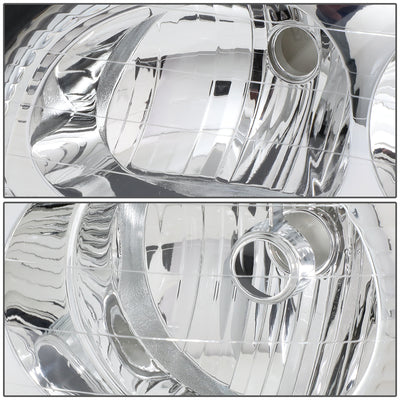 D-Motoring - Headlights - Chrome Housing - Clear Lens - Clear Corner - Plug-n-Play - Pair - 97-05 Buick Park Avenue - 3