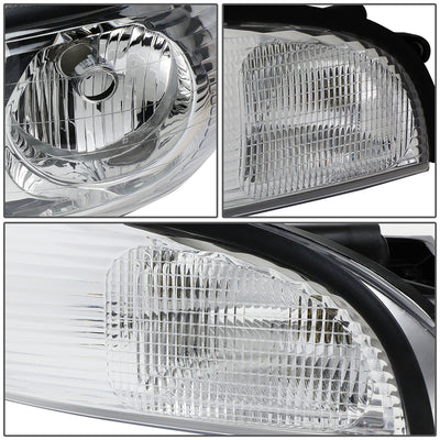 D-Motoring - Headlights - Chrome Housing - Clear Lens - Clear Corner - Plug-n-Play - Pair - 97-05 Buick Park Avenue - 4