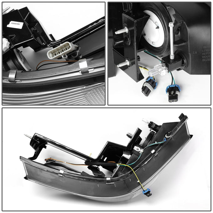 D-Motoring - Headlights - Chrome Housing - Clear Lens - Clear Corner - Plug-n-Play - Pair - 97-05 Buick Park Avenue - 5