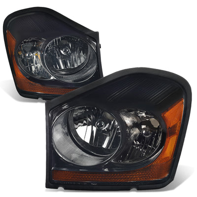 D-Motoring - Headlights - Smoked Lens - Amber Corner - Plug-n-Play - Pair - 04-06 Dodge Durango - 1