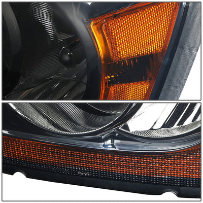 D-Motoring - Headlights - Smoked Lens - Amber Corner - Plug-n-Play - Pair - 04-06 Dodge Durango - 4