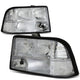 D-Motoring - Headlights - Chrome Housing - Clear Corner - Plug-n-Play - Pair - GMC Sonoma / Jimmy / Oldsmobile Bravada - 1