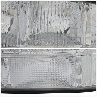D-Motoring - Headlights - Chrome Housing - Clear Corner - Plug-n-Play - Pair - GMC Sonoma / Jimmy / Oldsmobile Bravada - 2