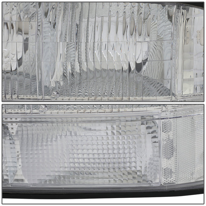 D-Motoring - Headlights - Chrome Housing - Clear Corner - Plug-n-Play - Pair - GMC Sonoma / Jimmy / Oldsmobile Bravada - 2