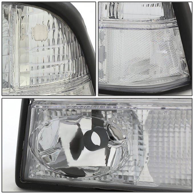 D-Motoring - Headlights - Chrome Housing - Clear Corner - Plug-n-Play - Pair - GMC Sonoma / Jimmy / Oldsmobile Bravada - 3
