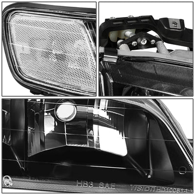 D-Motoring - 94-97 Honda Accord Headlights - Clear Lens - Clear Corner - Plug-n-Play - Pair - 4