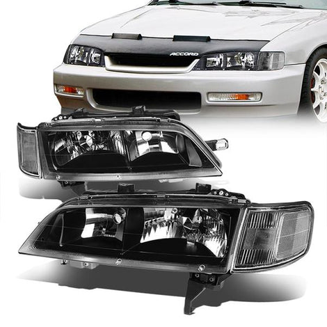 94-97 Honda Accord Headlights - Clear Lens - Clear Corner - Plug-n-Play - Pair
