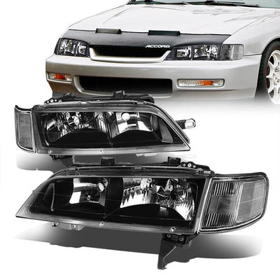 94-97 Honda Accord Headlights - Clear Lens - Clear Corner - Plug-n-Play - Pair