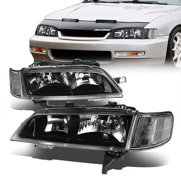 94-97 Honda Accord Headlights - Clear Lens - Clear Corner - Plug-n-Play - Pair