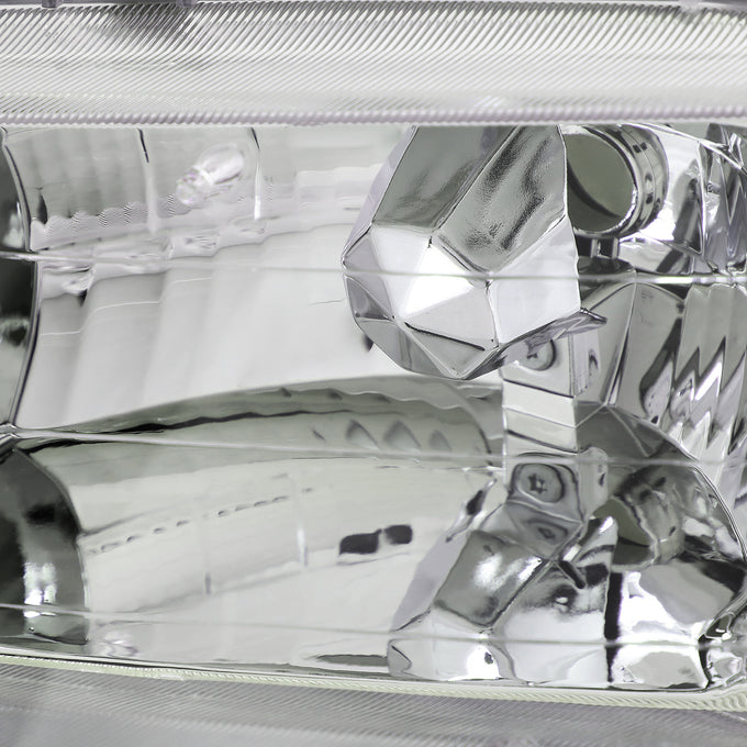 D-Motoring - Headlights - Chrome Housing - Clear Lens - Clear Corner - Plug-n-Play - Pair - 94-97 Honda Accord - 3