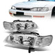 94-97 Honda Accord Headlights - Chrome Housing - Clear Lens - Clear Corner - Plug-n-Play - Pair